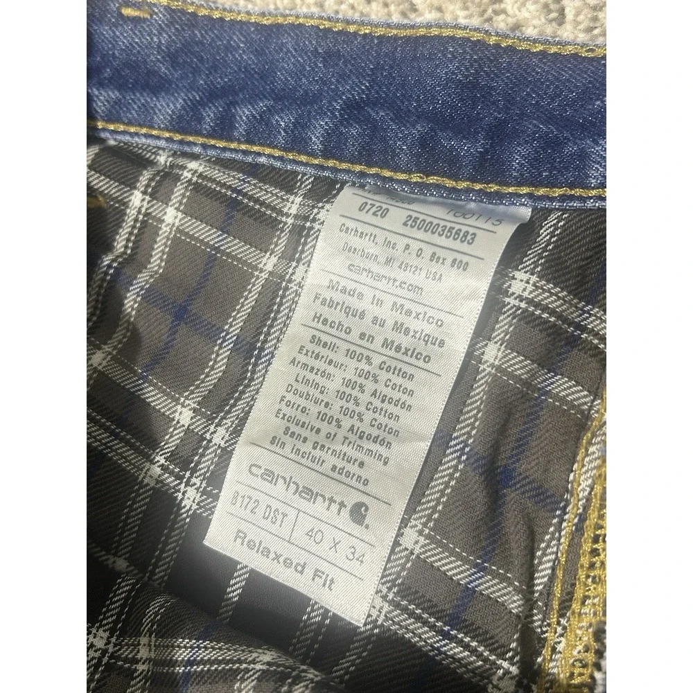 Carhartt B 172 DST Relaxed‎ Fit Mens Size 40 X 34 Flannel Lined Jeans